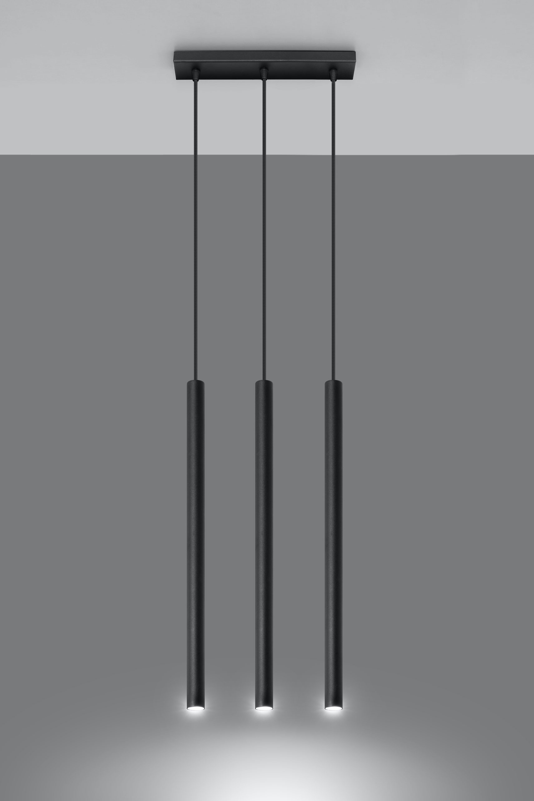 Lampa wisząca PASTELO tuby czarne smukłe loft 3P Rodzaj lampy Sufitowe - wiszące
