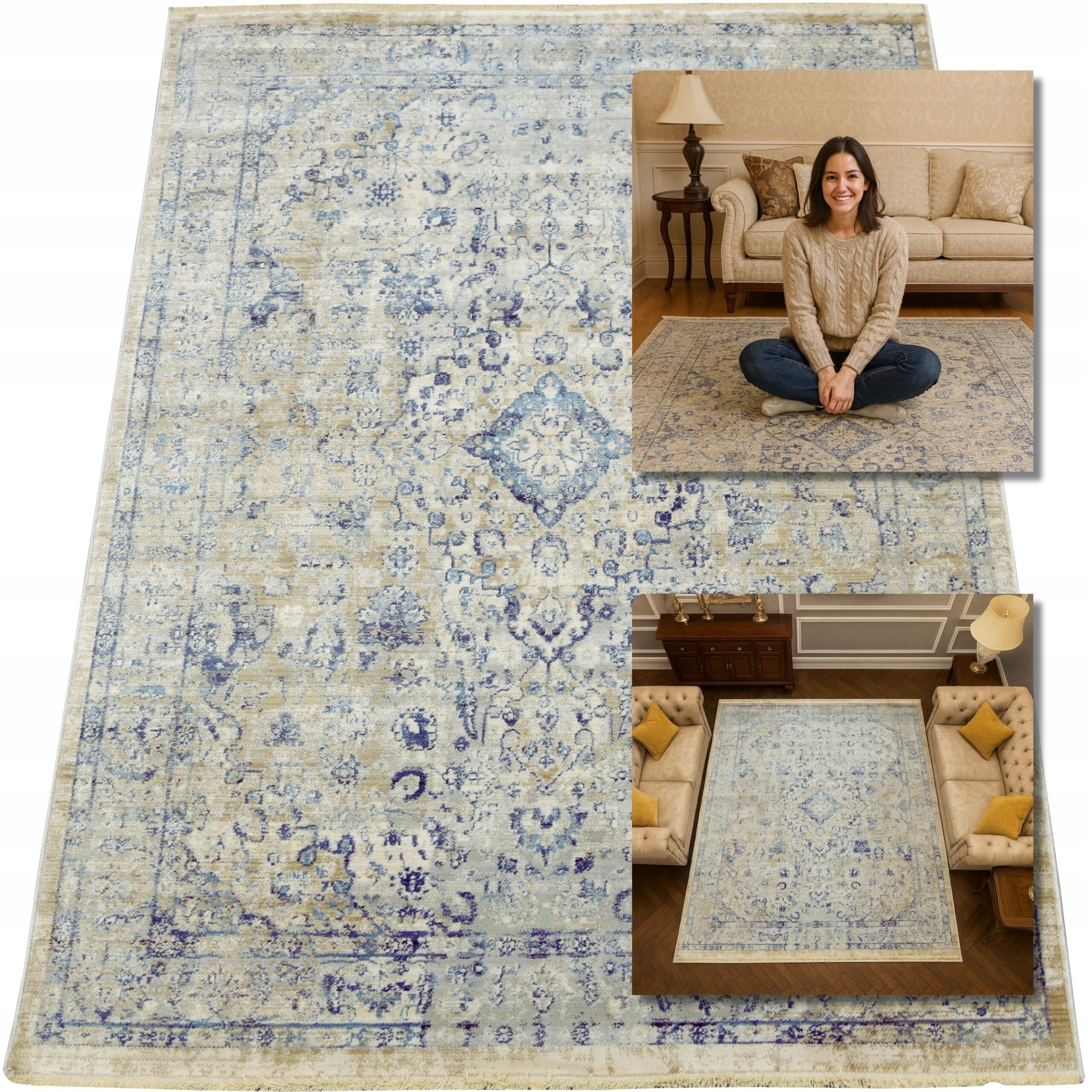 Koberec Klasický Vintage Béžový San Sebastian Koberce Do Obývacího Pokoje Glamour 80x150