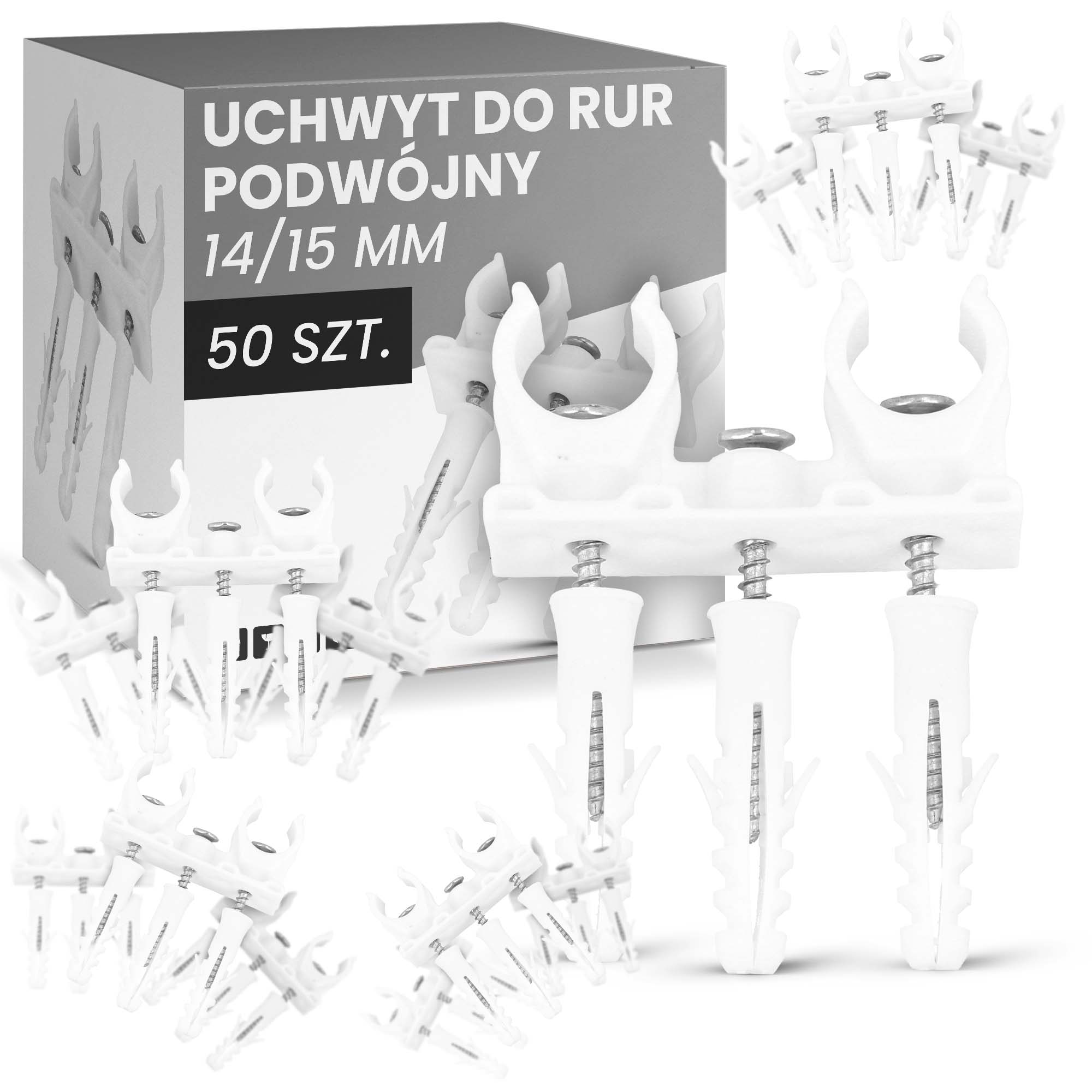 

Uchwyt rury rur miedzianej miedzi 15 podwójny 50