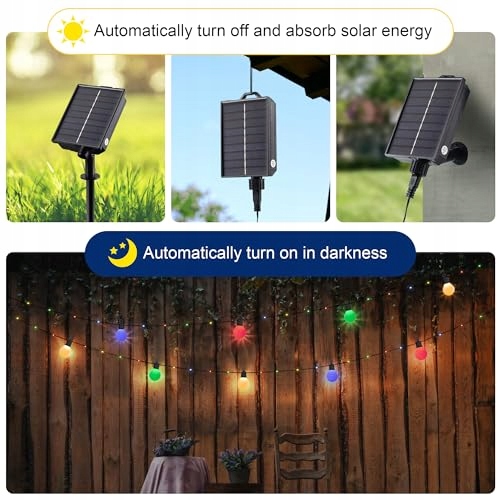 LITARK Solarne Lampki Ogrodowe 10m 100 LED Z Pilotem USB Bunt — miniatura 4