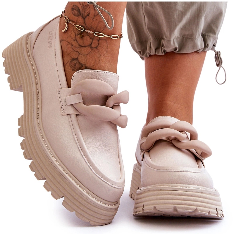 Mokasíny Polobotky Big Star LL274581 Béžové 39