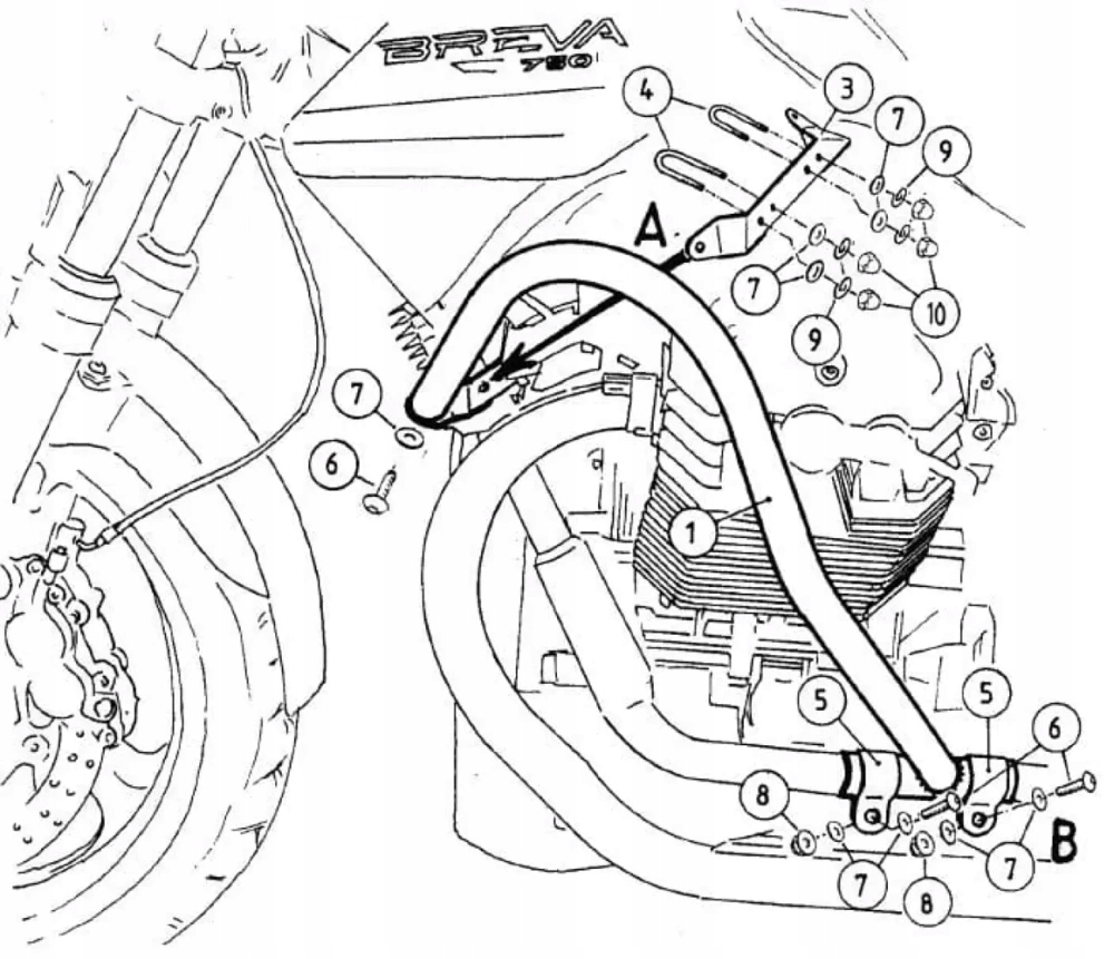 Moto Guzzi Breva V 750 ie (2003-2013) Držiak motora