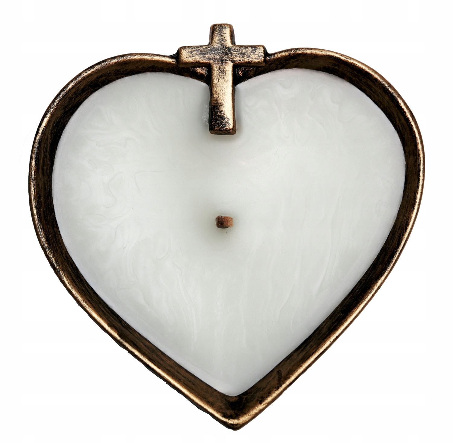 

Znicz otwarty serce. Ceramika. Nowy wzór. Złoty