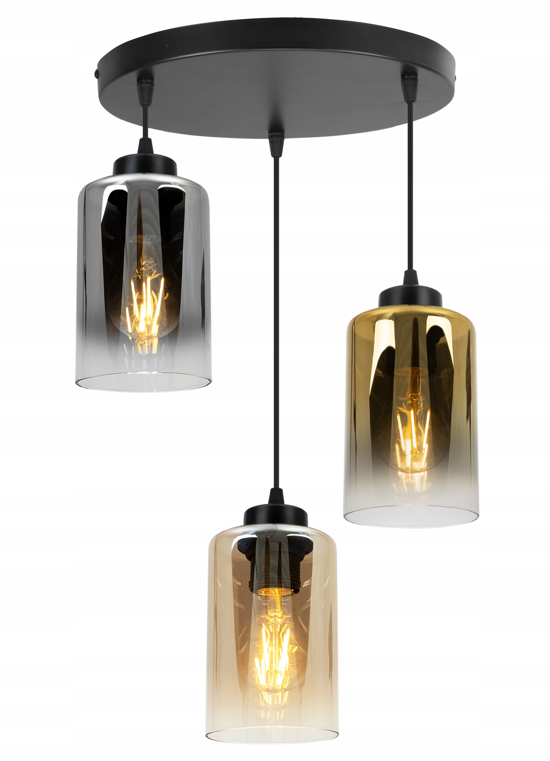 Trojitá Stropná Lampa Luster Stropné Svietidlo Farebné Kloše Nad Stôl