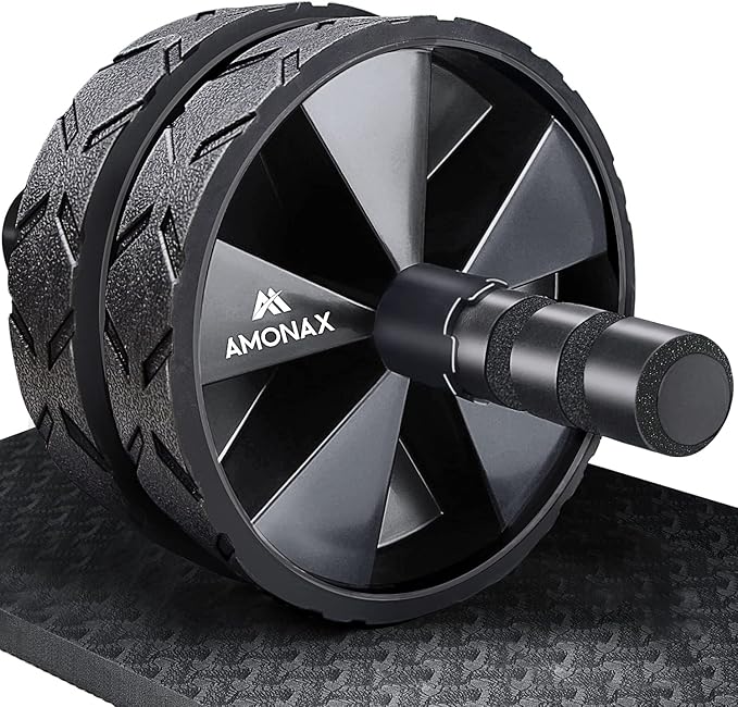 Amonax Wałek Ab Roller 2w1 z Matą Pod Kolana Czarny