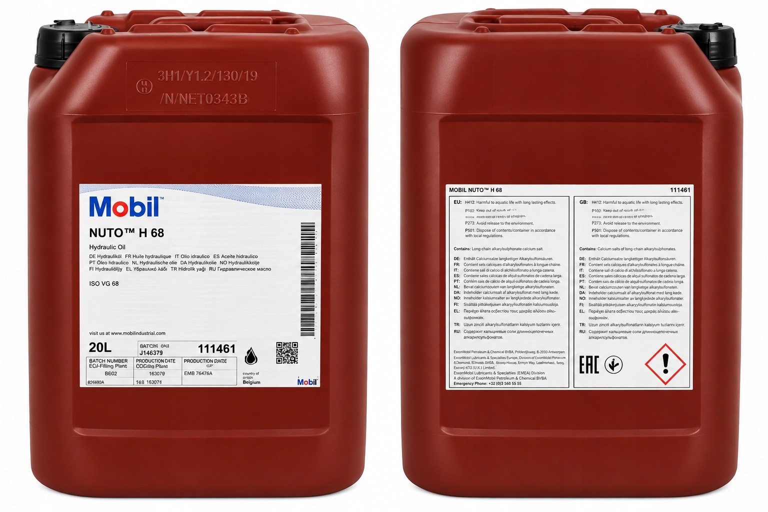 Olej hydrauliczny Mobil Nuto H 68 20L Iso Vg 68 Hm Din 51524-2