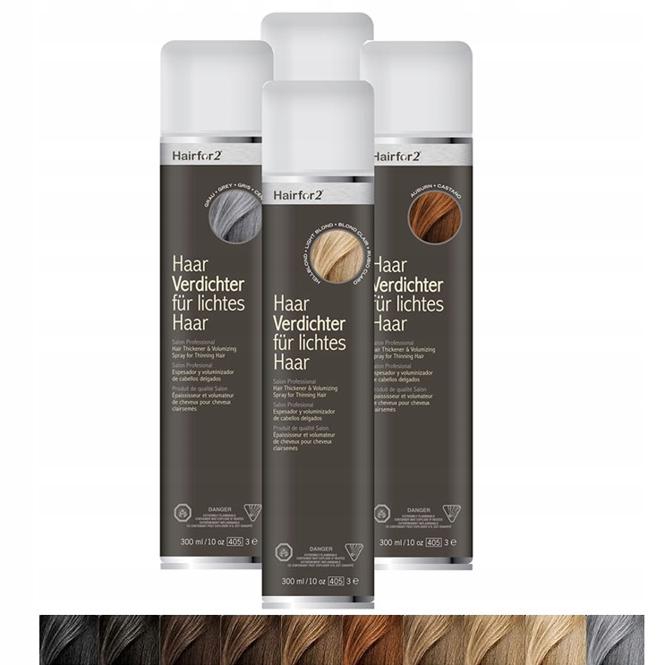 HairFor2 300ml Mikrovlákna ve spreji Zahušťování Alopecie Vzácné vlasy