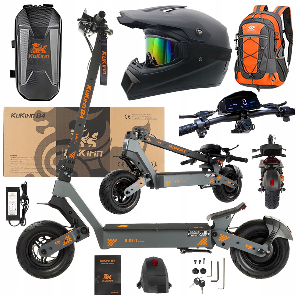 KuKirin G4 Skládací elektrická vozidla 2000W 70KM/H 60V 20Ah 75km Dárek