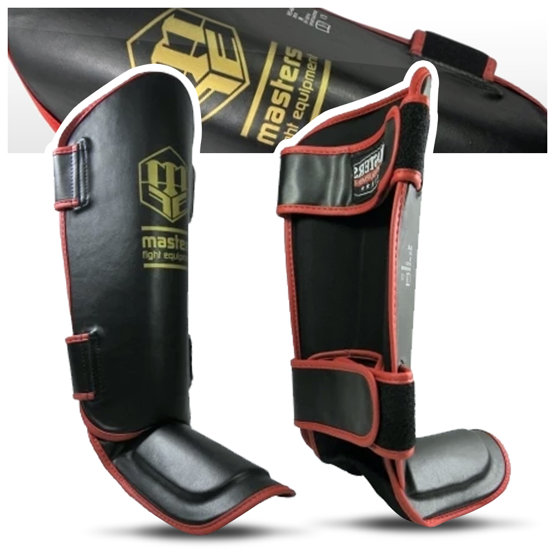 Černé sparingové chrániče nohou Masters r.XL