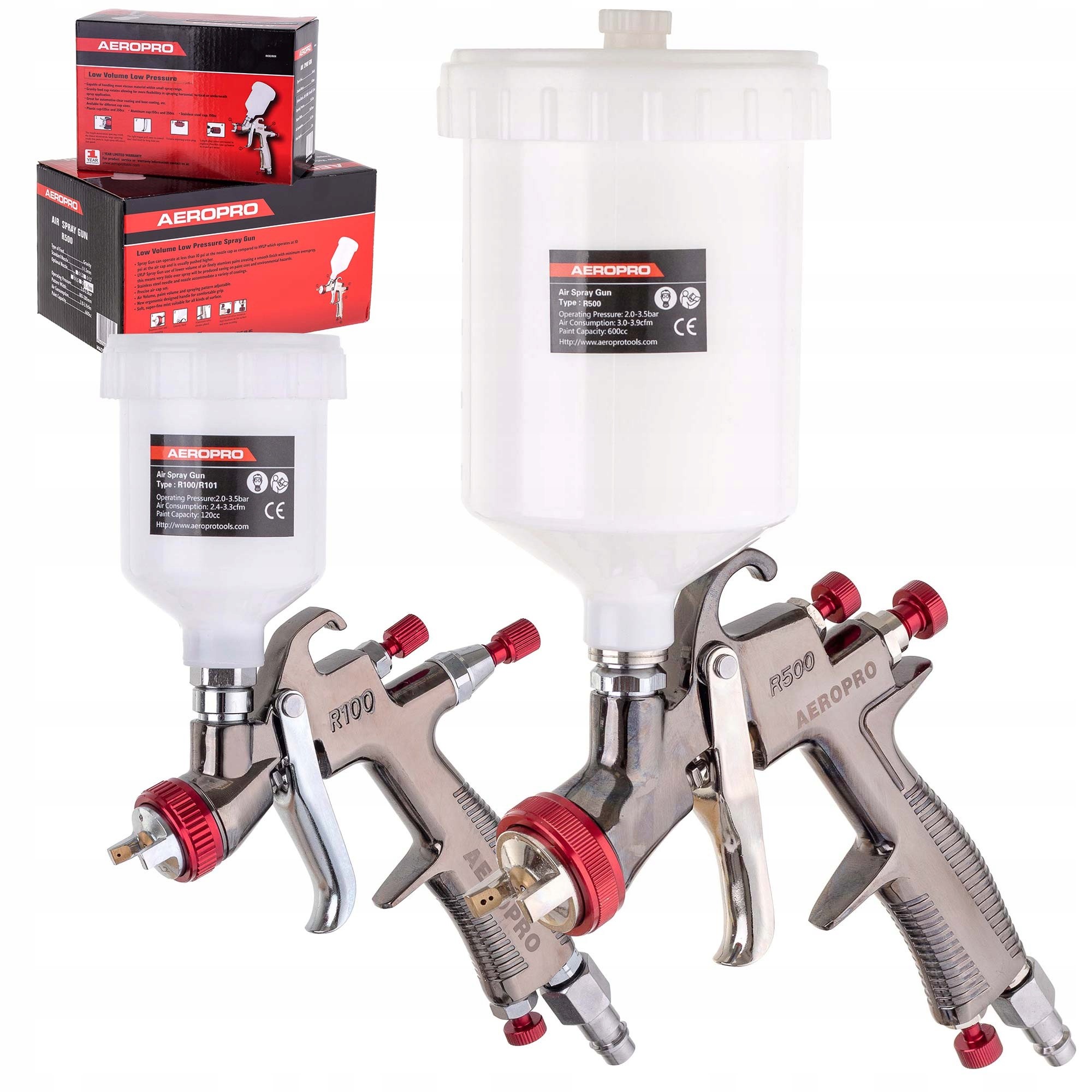 Lakovací pistole Lvlp Mini 1,2 mm velká nádrž 2,0 mm 125 ml 600 ml