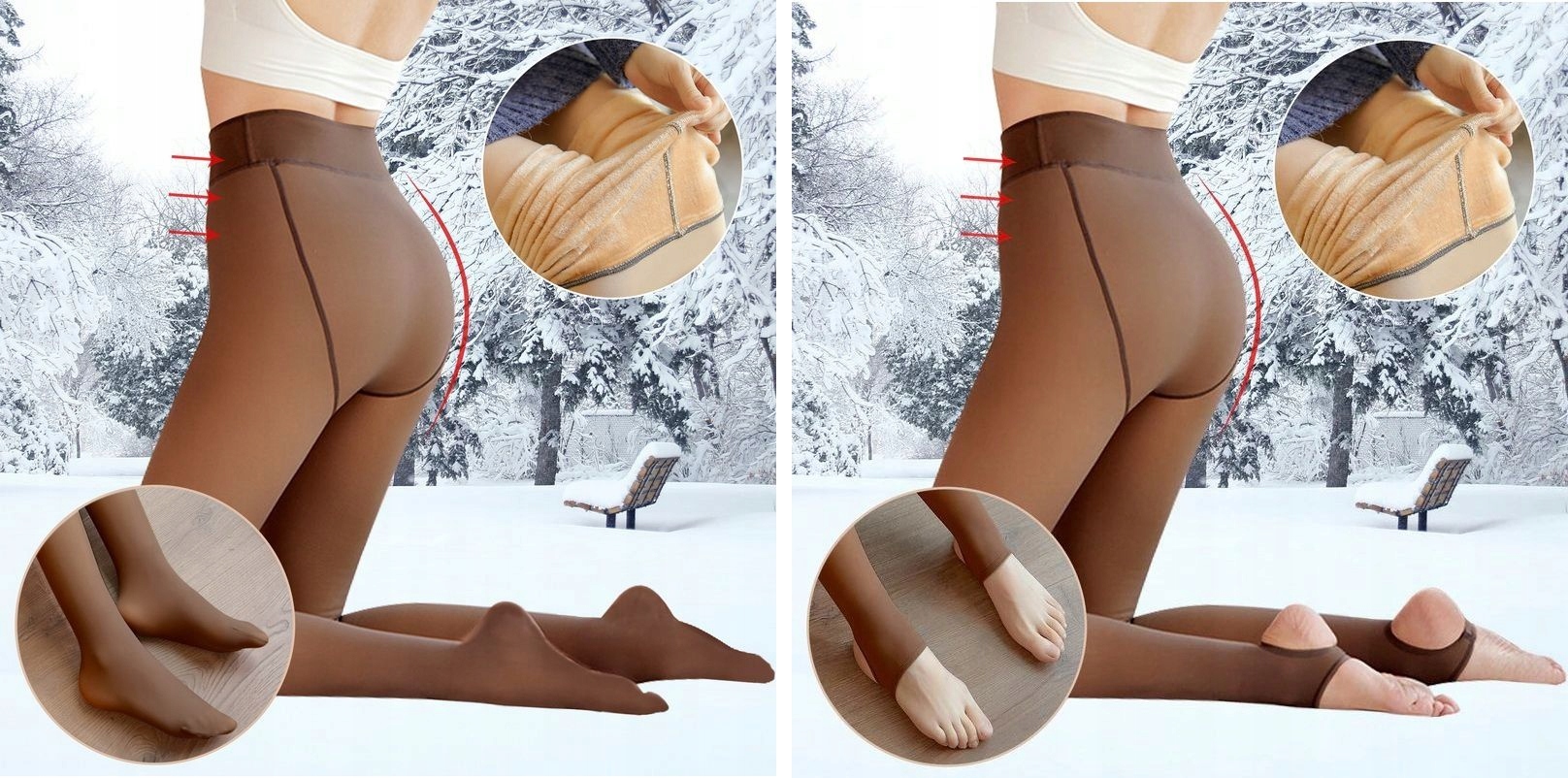 LEGGINSY IMITUJĄCE RAJSTOPY ZIMOWE OCIEPLANE XS S M 300 g Rodzaj inny