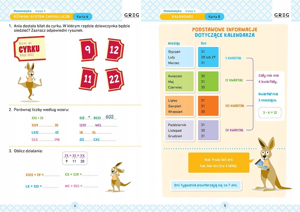 MATEMATYKA 4-5 Karty Pracy x2. Nauka w domu i szkole GREG zadania ćwiczenia Przedmiot Matematyka