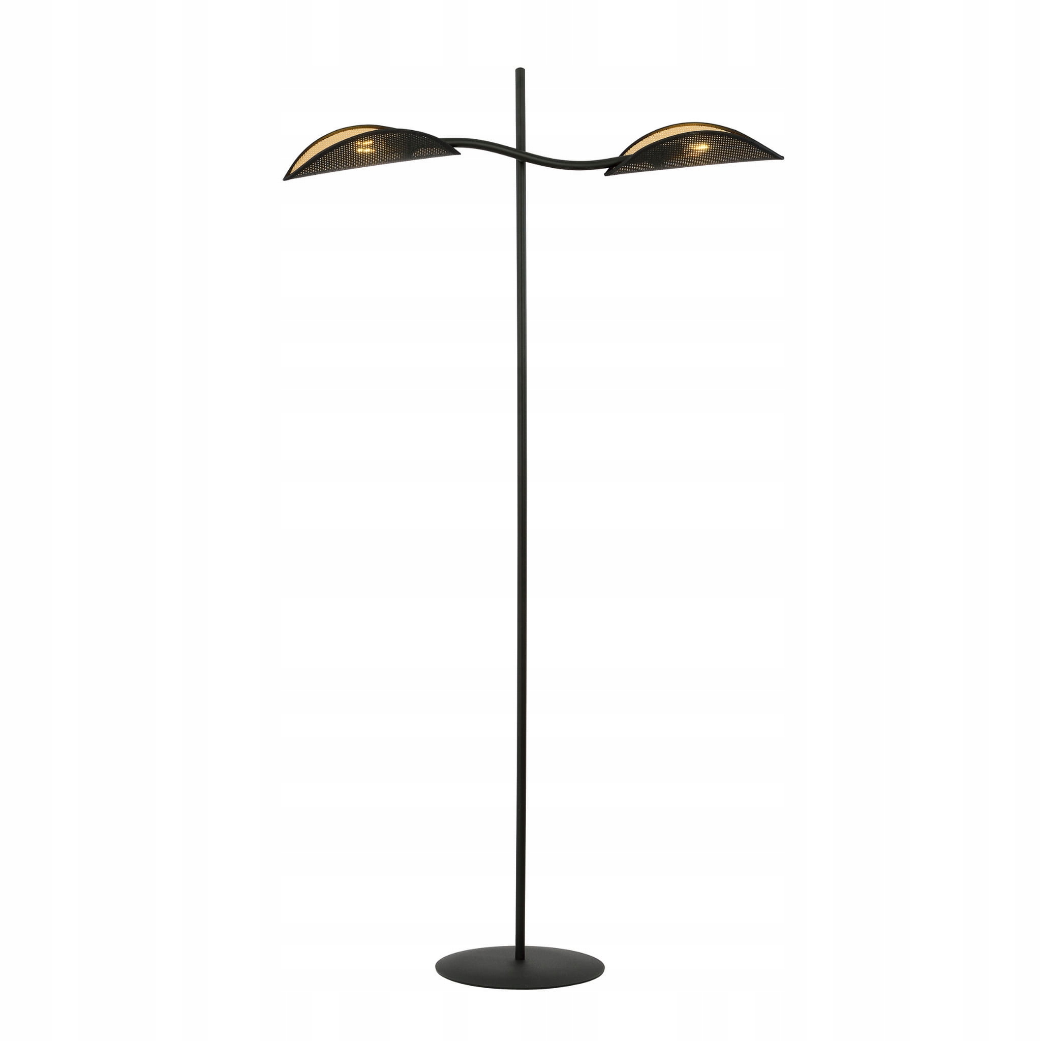 Emibig Stojacia lampa Lotus LP2 čierna béžová 2xE14 kovový ratan