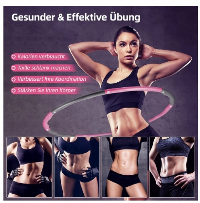 PIANKOWE HULA HOP SZARO-RÓŻOWE TRENING FITNESS ĆWICZENIA Średnica 95 cm