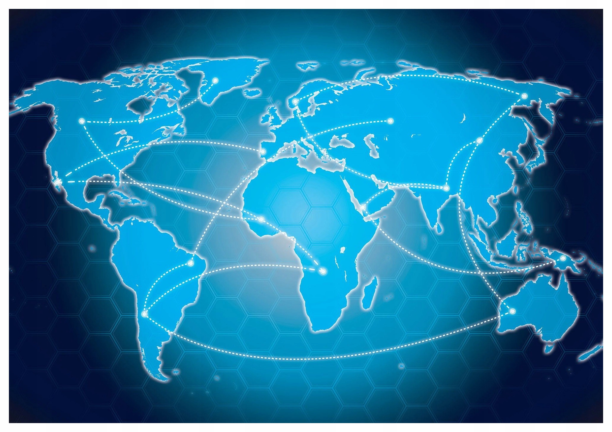 Vliesová fototapeta Mapa světa Globální komunikační síť 350x250 lepidlo