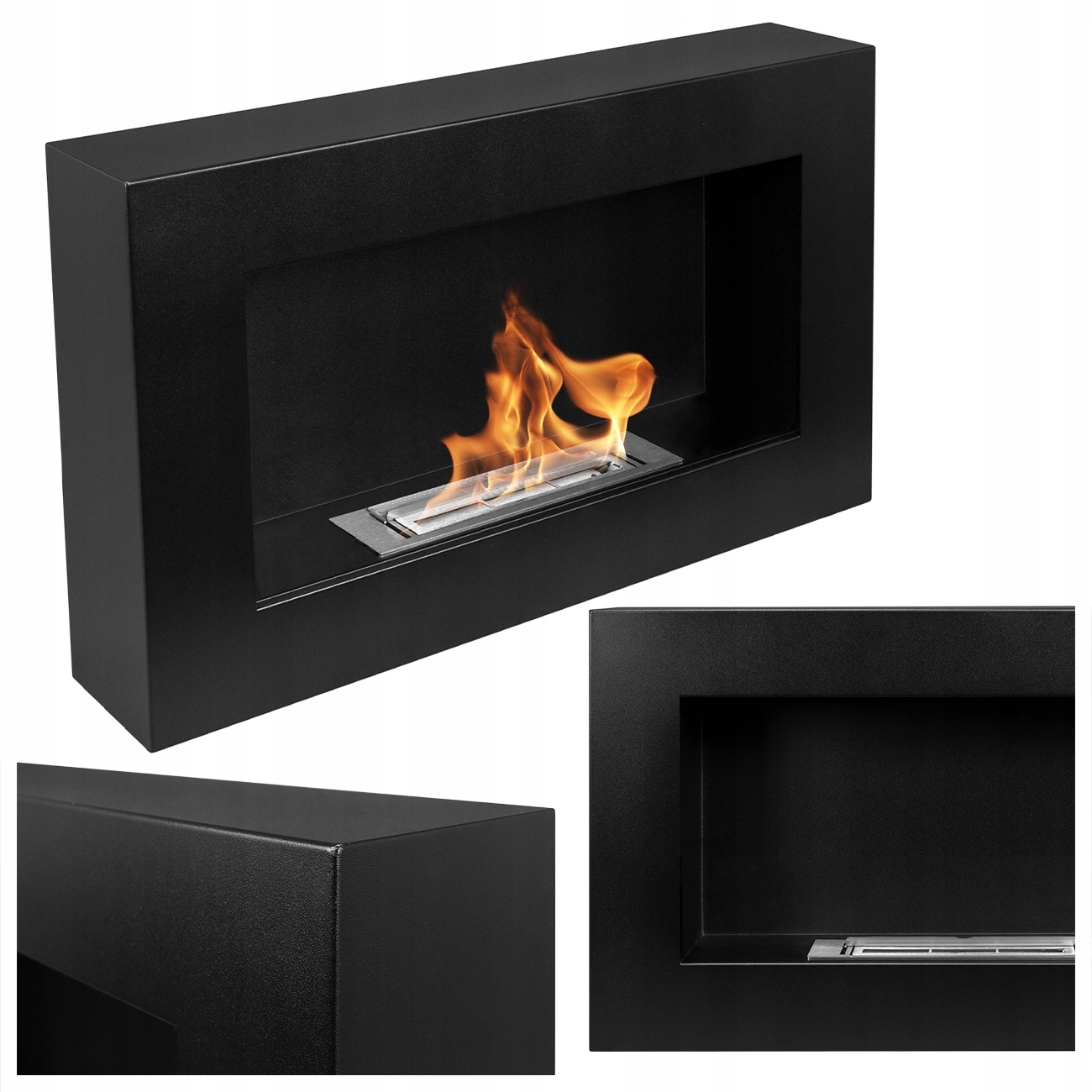 Biokrb Závěsný 650X400X120 MM Box Černý Strukturovaný Mat Na Biopalivo