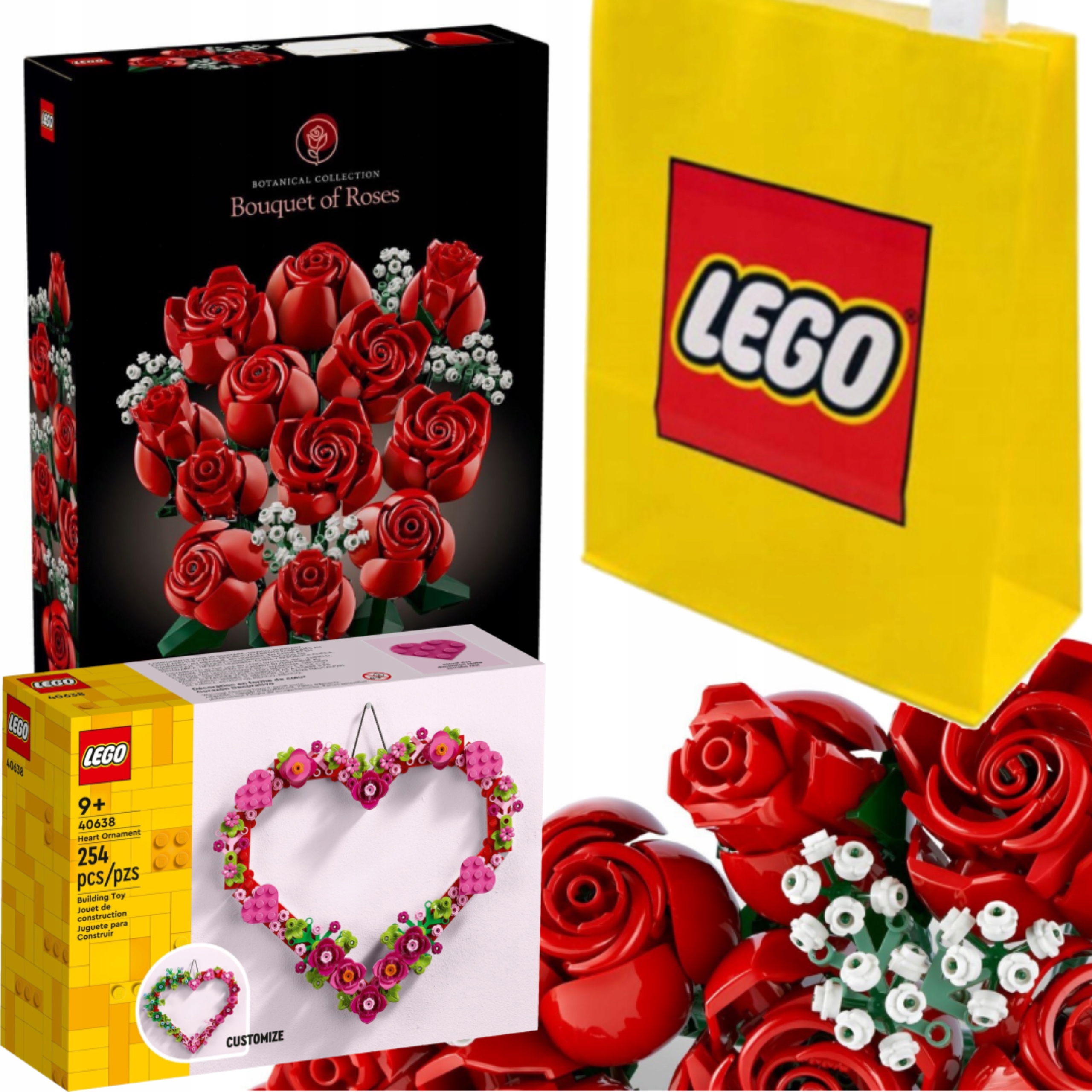 Lego Kytice Růží 10328 Valentýnský dárek Pro Ni Růžové Ikony Taška 40638