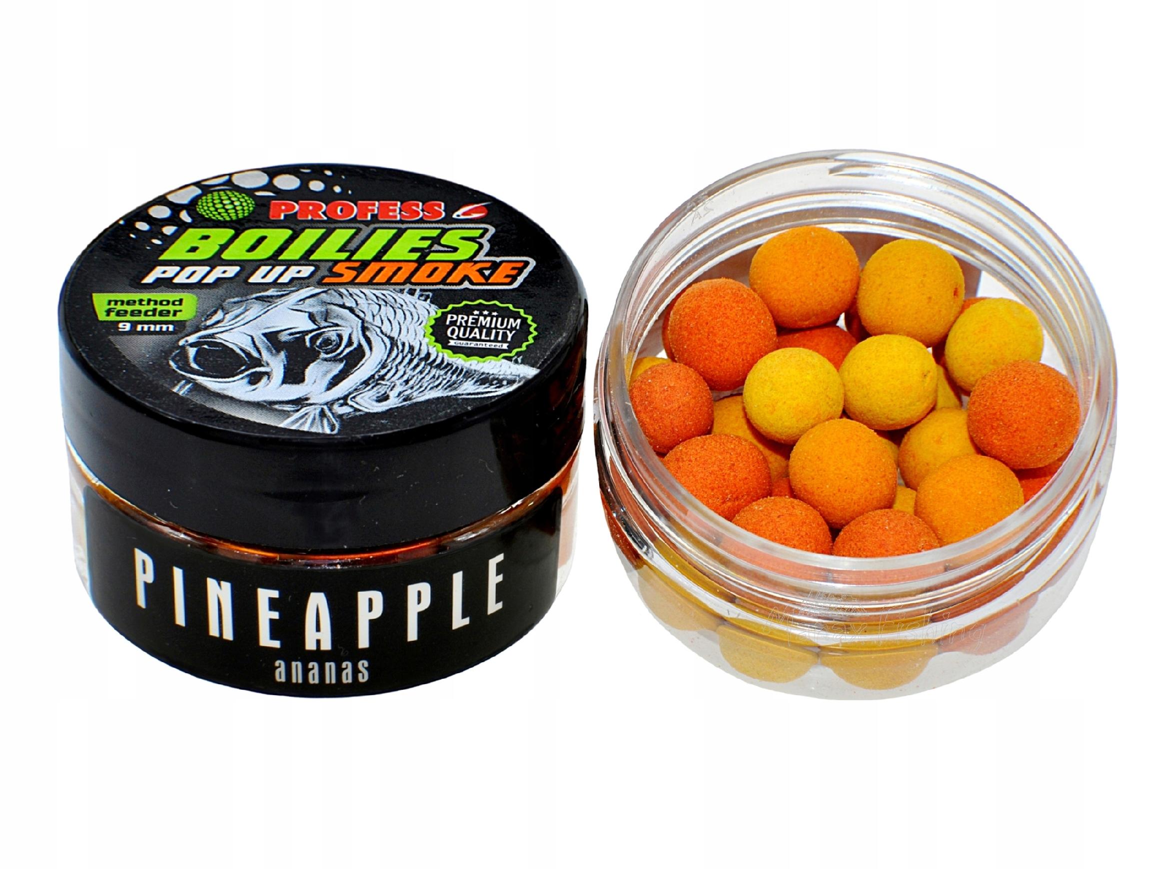 Kulki pływające Pop Up Smoke Fluo Ananas 9 mm smużące Profess