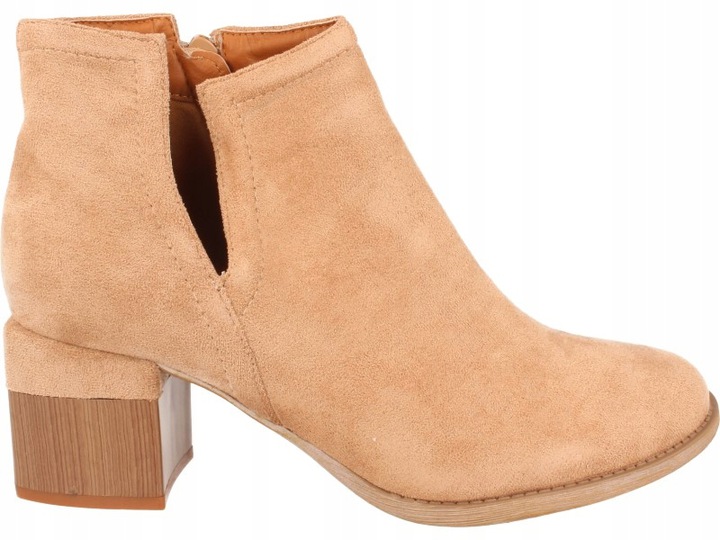 

Bella Paris Botki Na Słupku Zamszowe Beżowe R38