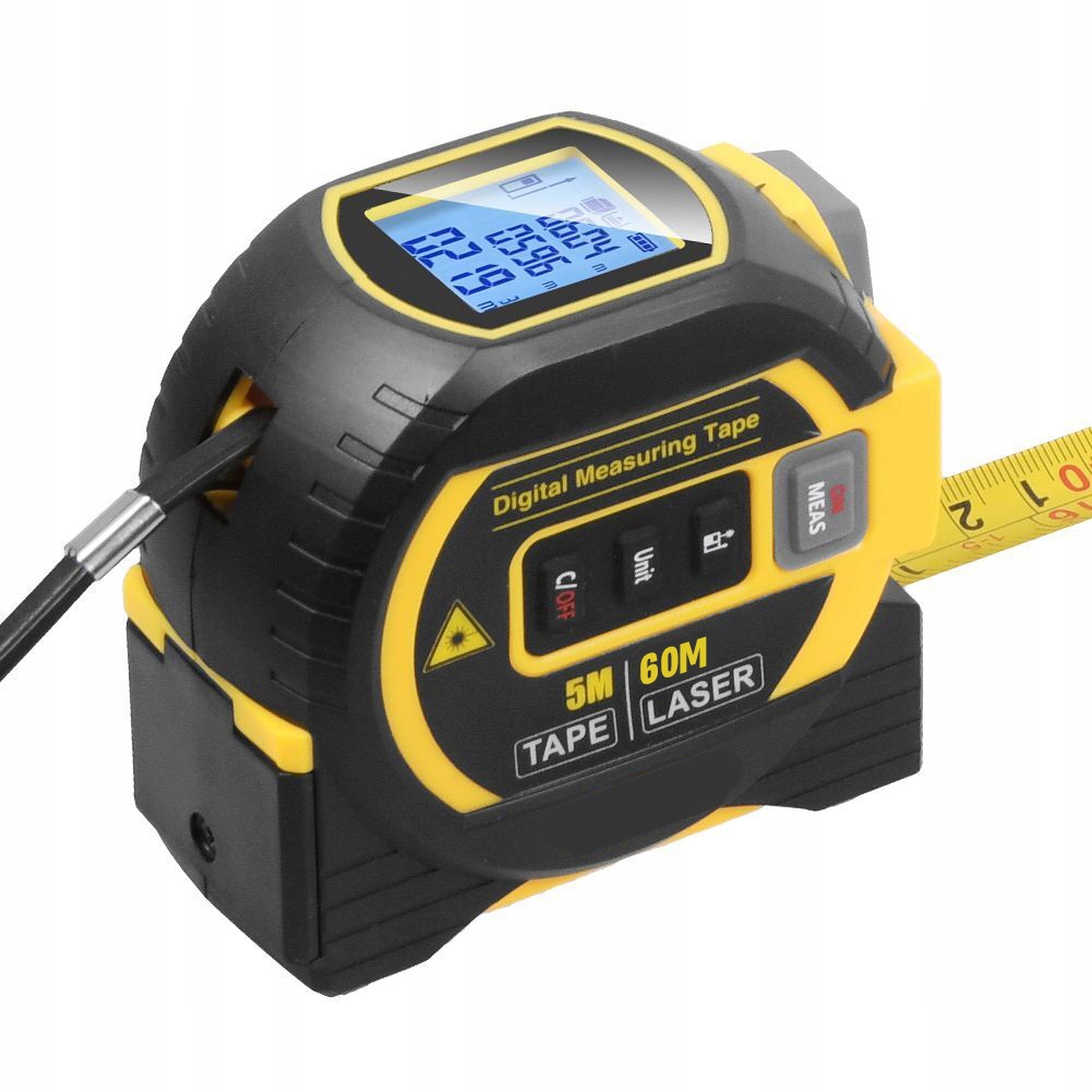 Laserový dálkoměr 60 m Odměrka 500 cm Vodováha 3v1 Profesionální