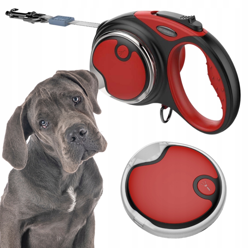 Vodítko Pro Psa automatická Svinovací páska 5 m do 50 kg Dogness XL Led Svítilna