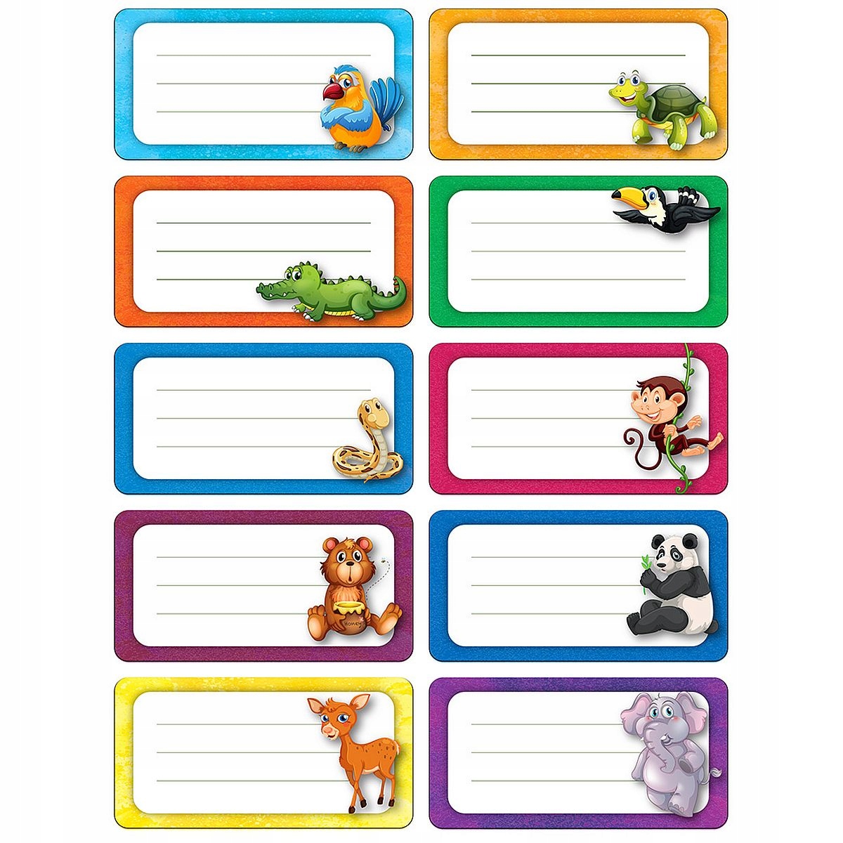 

Naklejki na zeszyt Flamingo 10szt kolor 75x38mm