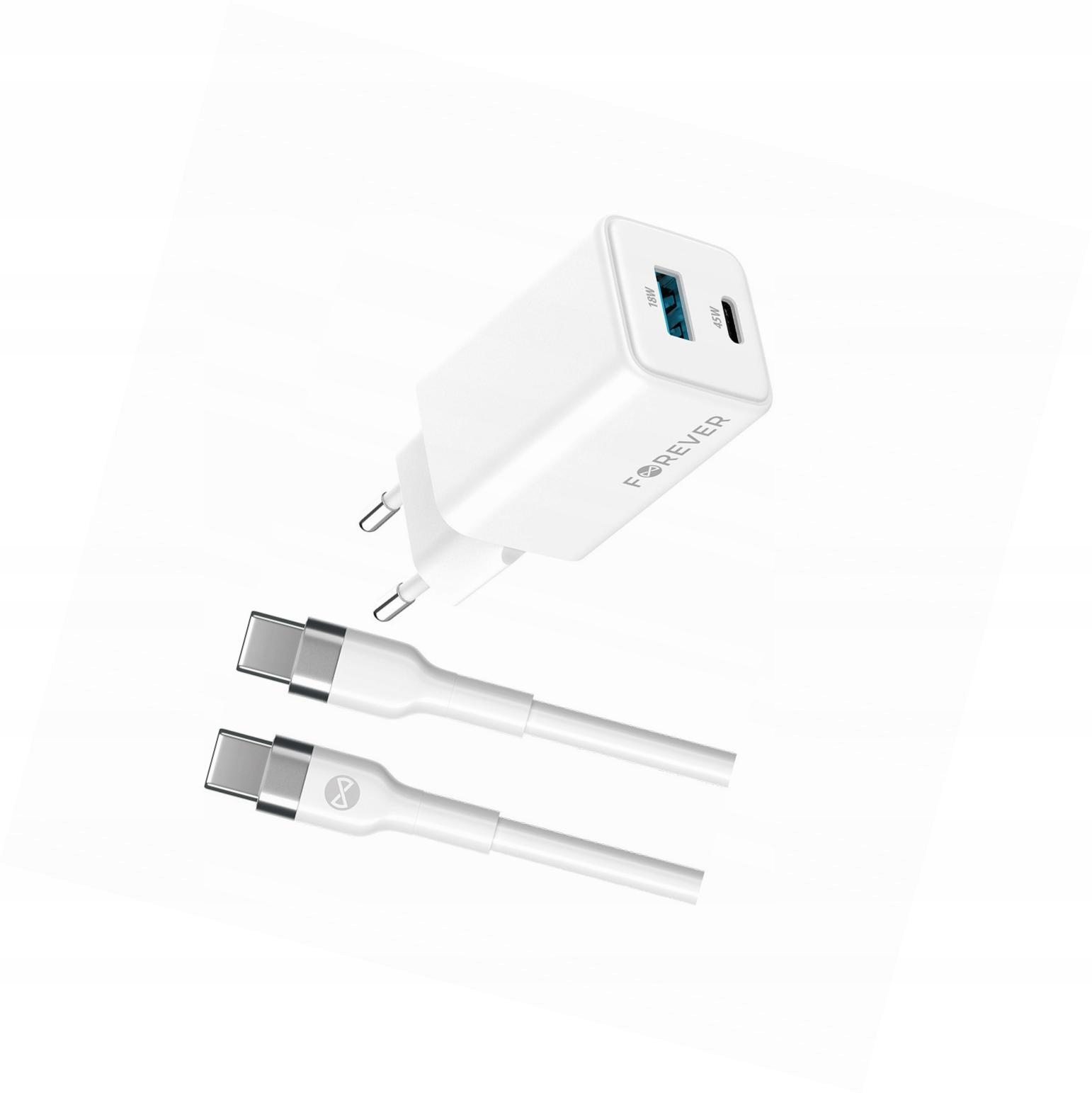 Szybka ładowarka GaN 45W 2 wejścia Usb i Usb-c z kablem do Oppo Reno 8T