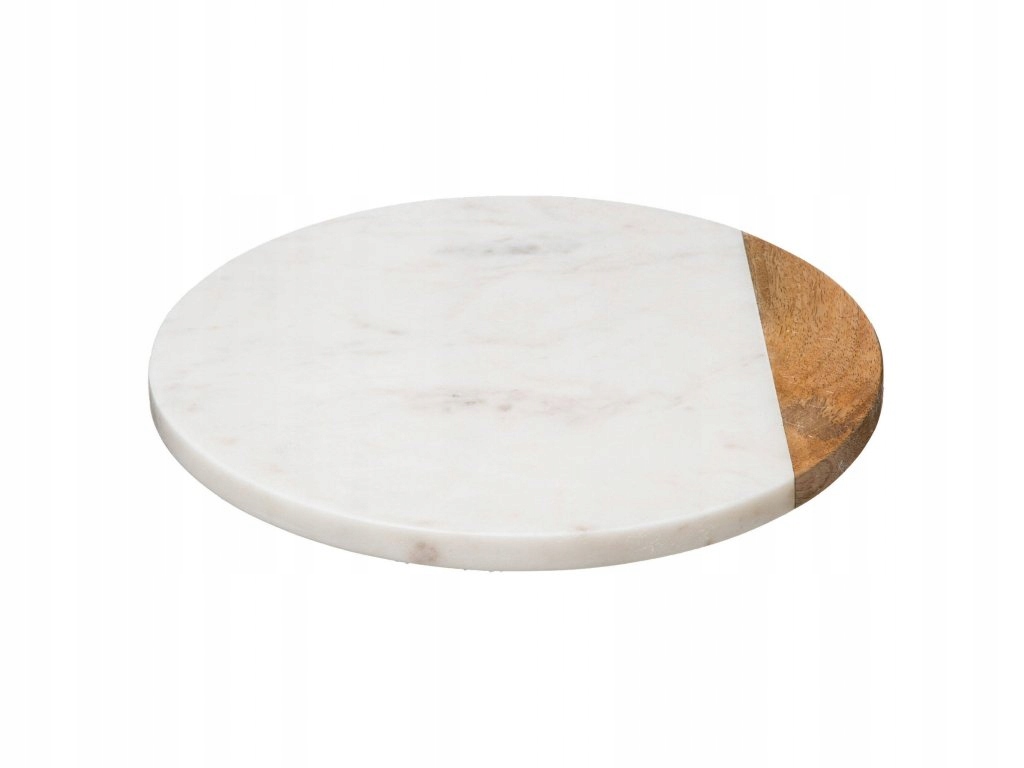 Otočný podnos Geom Hygge, O 30 cm, mramor, bílý