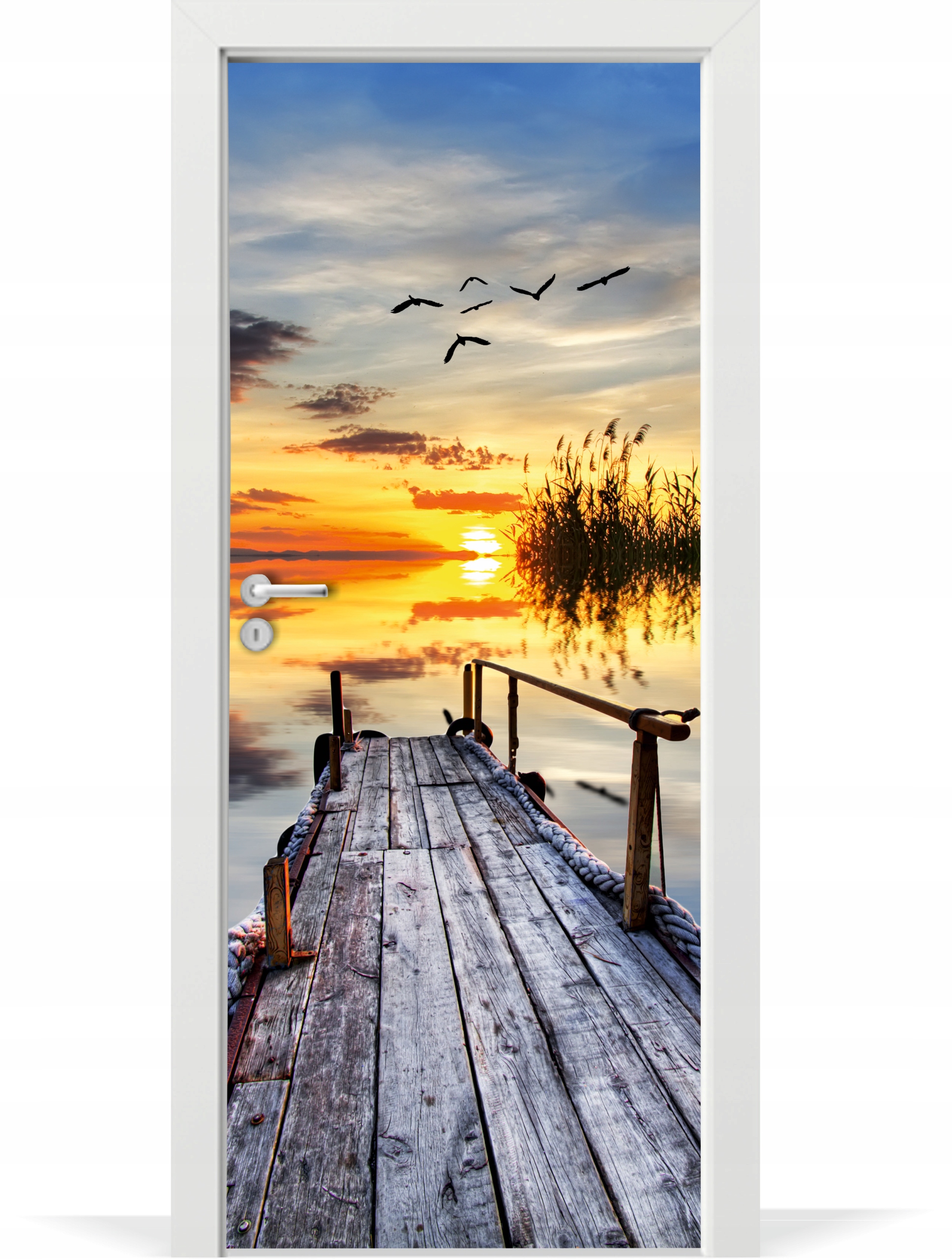 

Folia fototapeta na drzwi pomost zachód słońca
