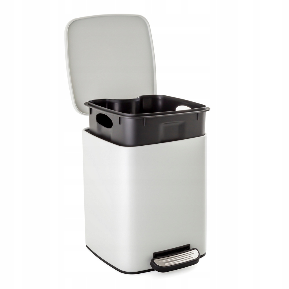 Levně Koupelnový kancelářský koš na odpadky, odpadkový koš, 6 litrů, pomalu padající klapka
