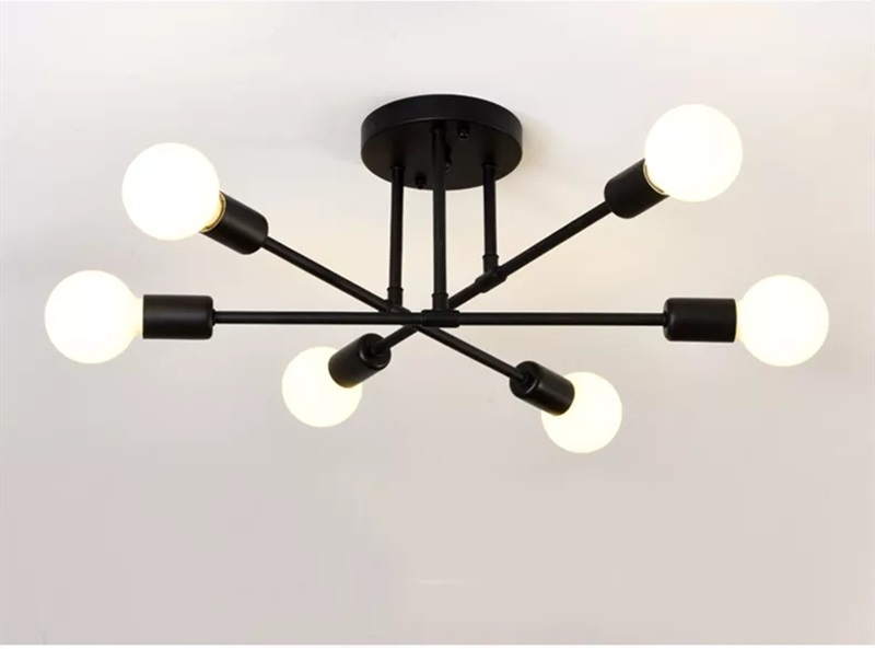 LAMPA SUFITOWA PLAFON ŻYRANDOL LOFT EDISON LED Kolor czarny