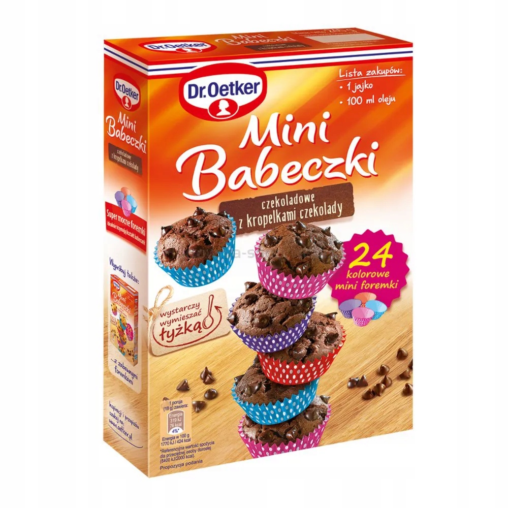 Levně Dr.Oetker Mini čokoládové muffiny s čokoládovými kapkami 245 g