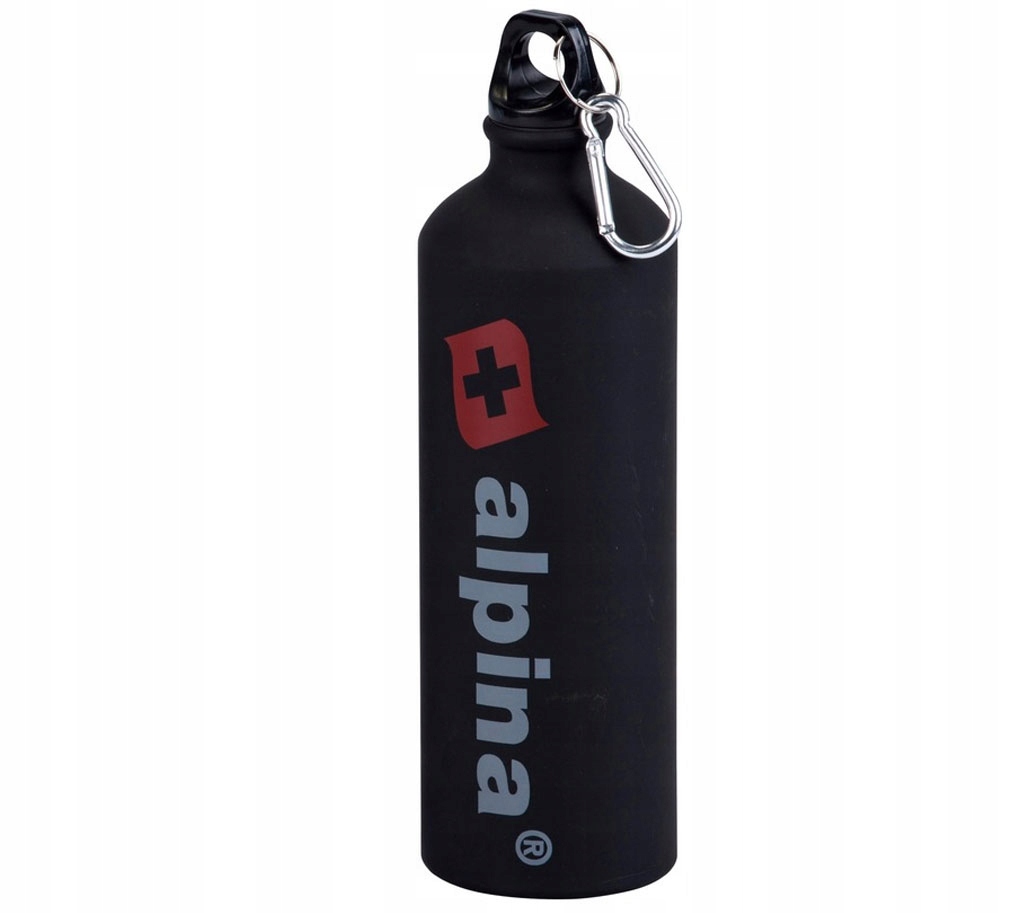 Alpina Butelka aluminiowa z karabińczykiem 750 ml Czarna