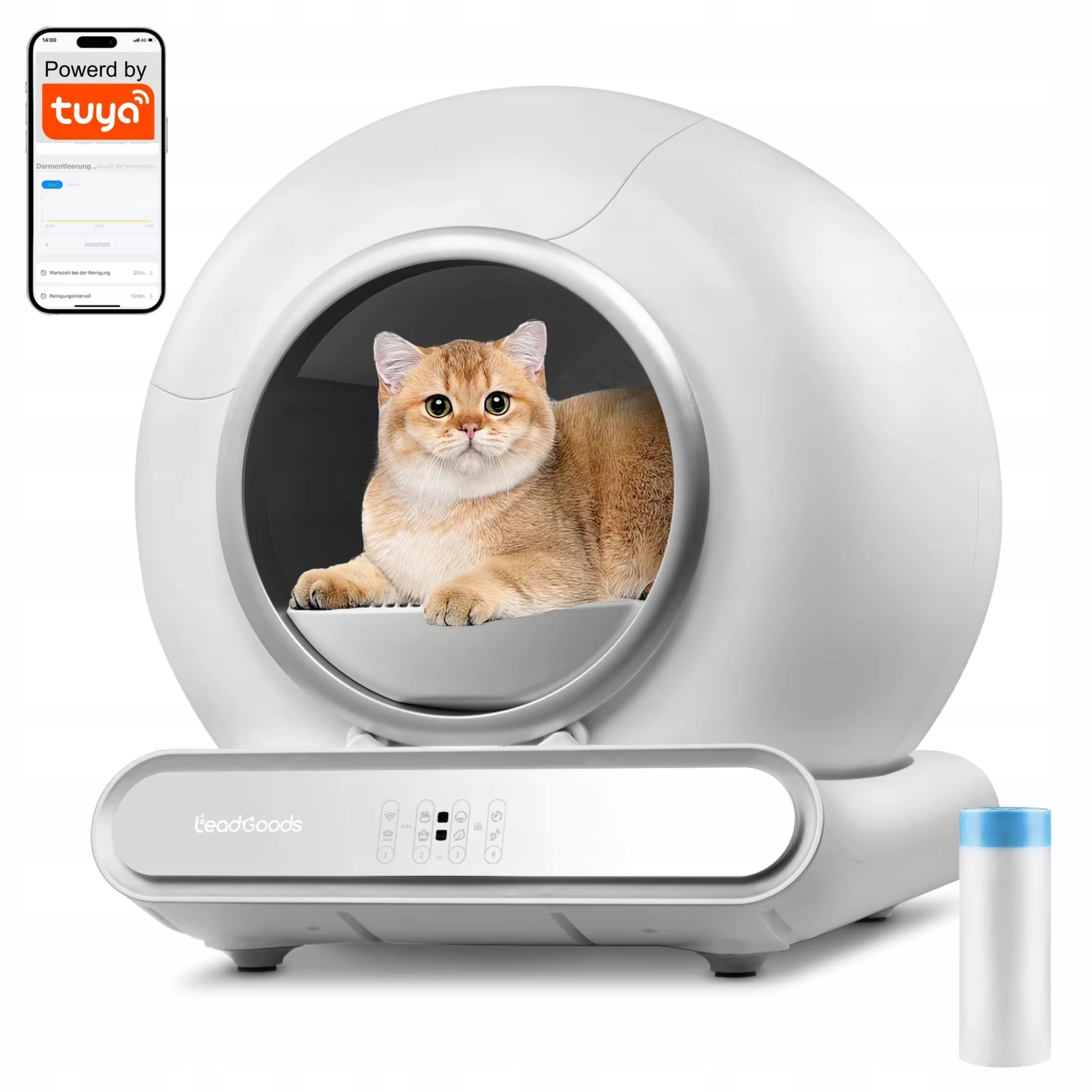 Levně Toaleta Pro Kočky Smart Wifi – Čištění Každých 15 Dnů – 65 L