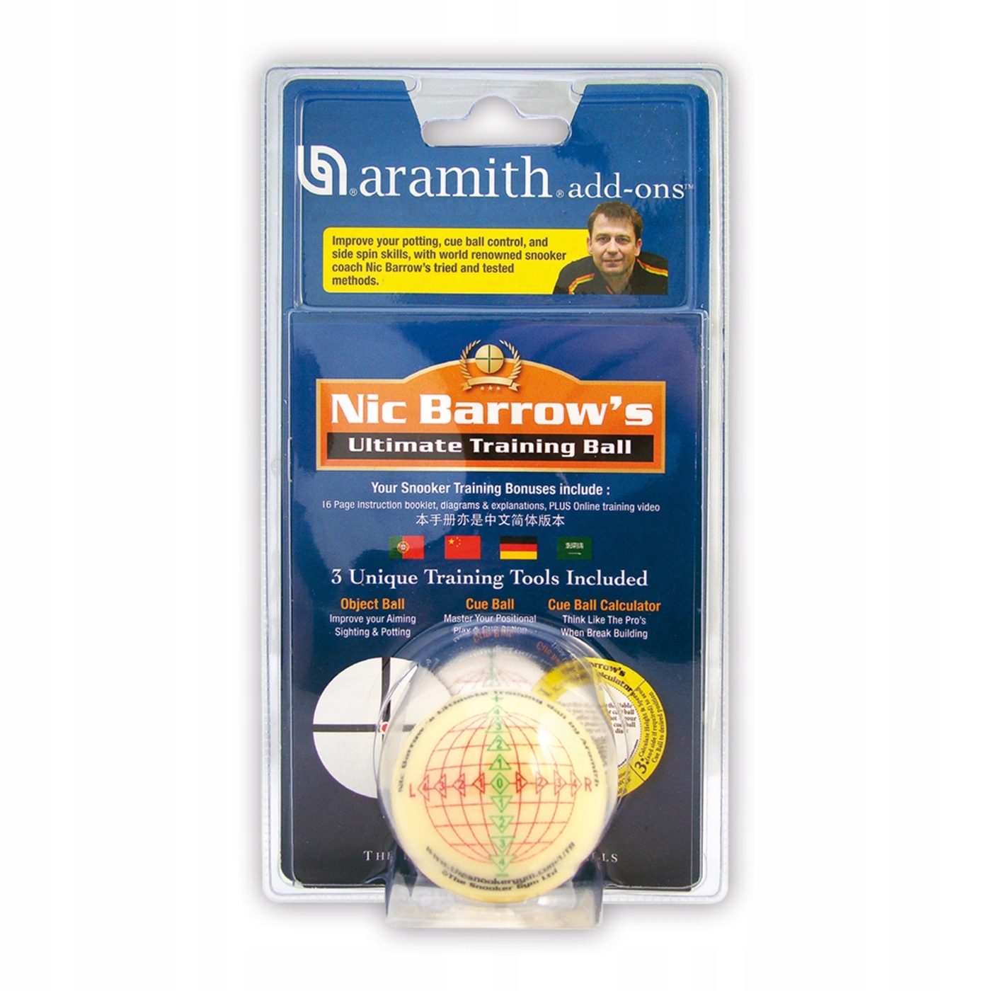 Bila treningowa snooker Aramith książeczka Nic Barrow 52,4 mm