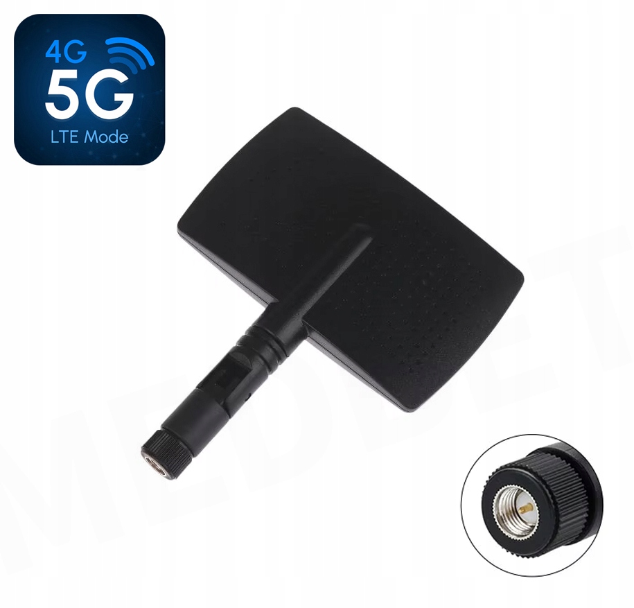 MOCNA ANTENA GSM LTE 3G 4G 5G Wi-Fi PANELOWA 10 dBi SMA DO MODEMÓW ROUTERÓW