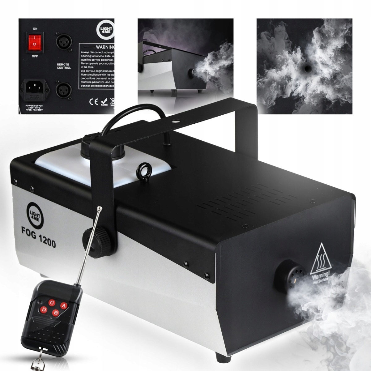 Výrobník Mlhy Stroj Na Mlhu Mlhostrj LIGHT4ME Fog 1200W V2 Dálkové Ovládání