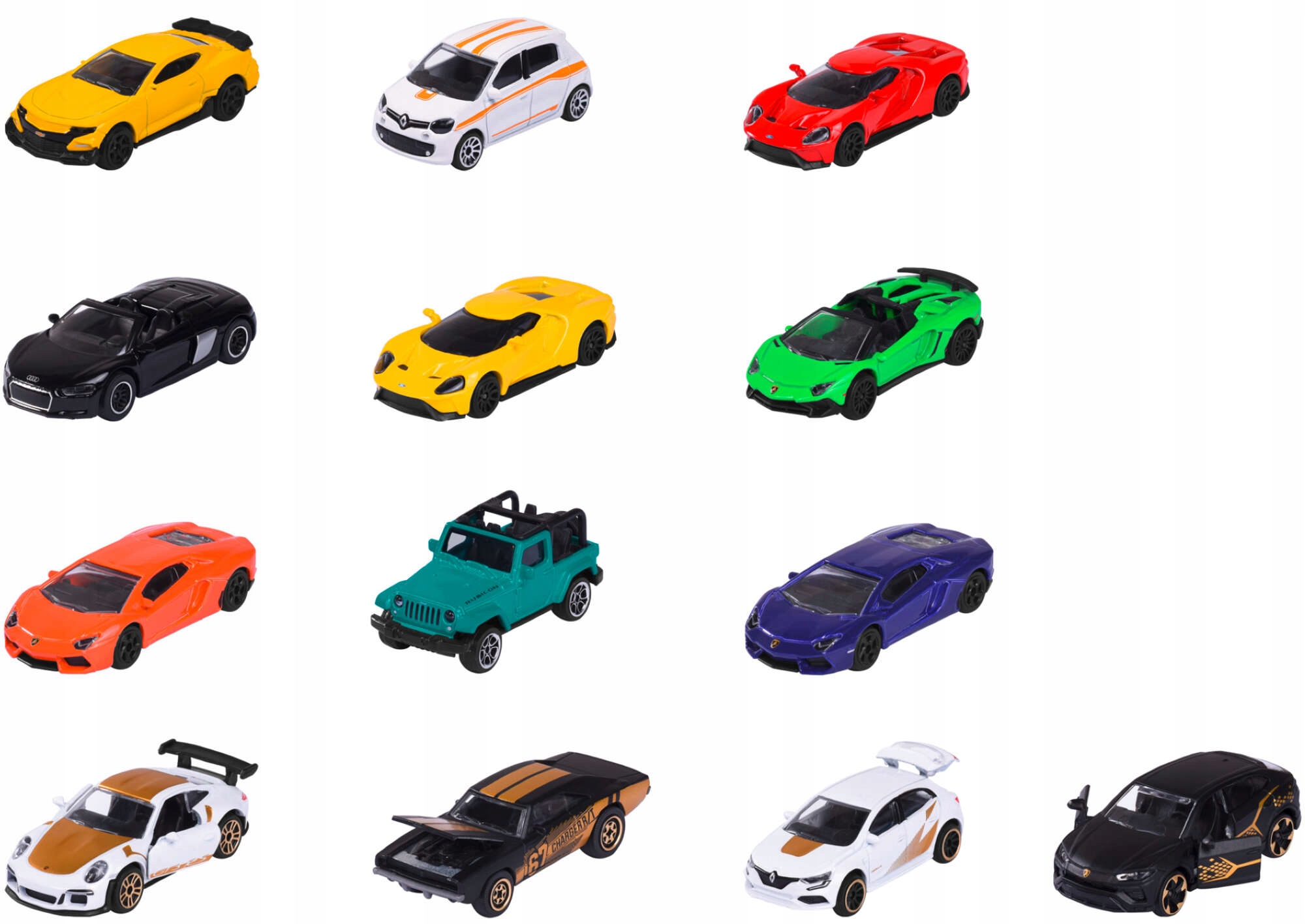 PREZENTOWY ZESTAW POJAZDÓW SPORTOWYCH METALOWYCH 13 SAMOCHODÓW Rodzaj pojazdu samochód osobowy