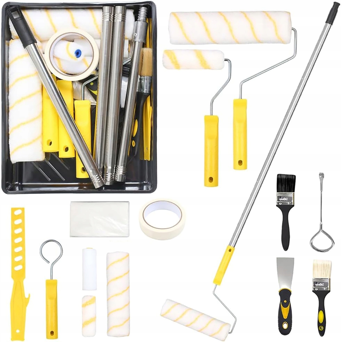 Malířské Válečky 20 Ks s teleskopickou tyčí 1.5m sada