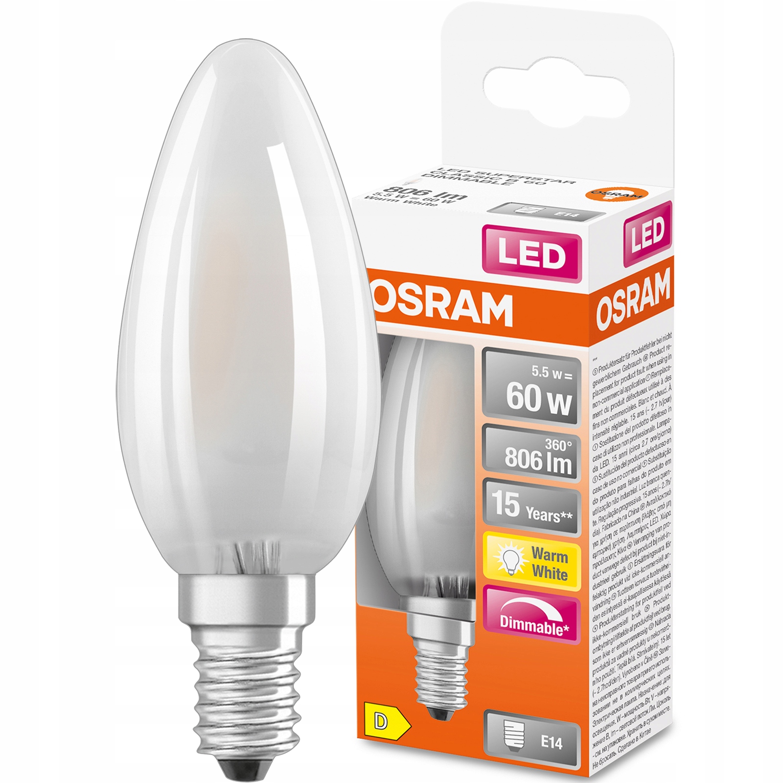 

Żarówka Led E14 3,4W 4000K CRI90 Ściemnialna Osram