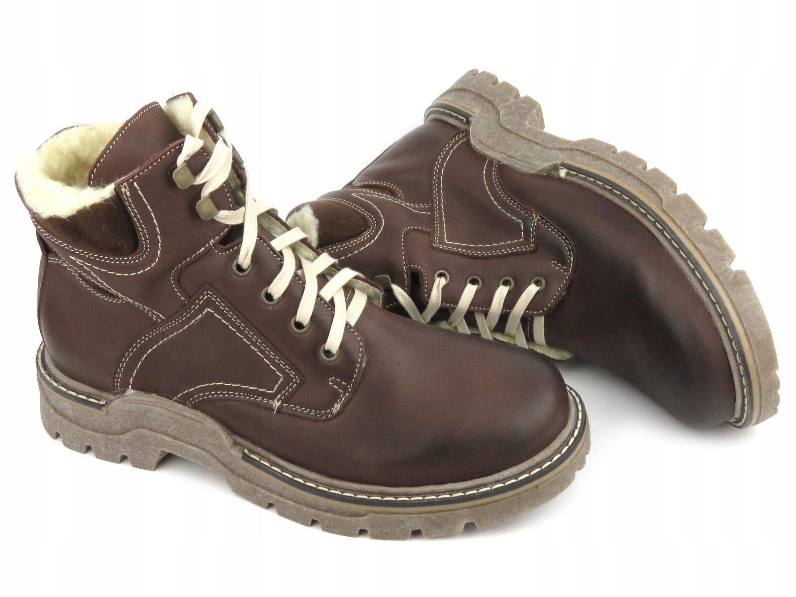 Buty męskie zimowe Helios ciepłe trapery ciemny brąz r.44 Kod producenta 816