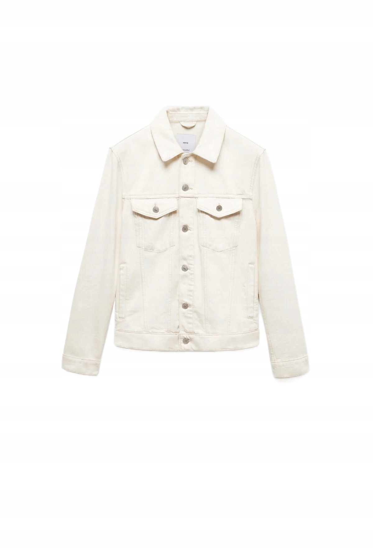 Mango Pánská Džínová Bunda Krémová S Knoflíky Na Bocích, Velikost 5DA