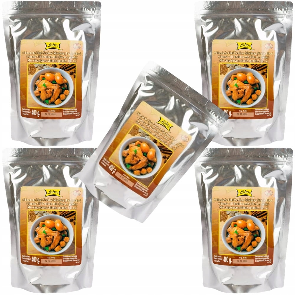 5x Chińska Przyprawa Pięć 5 Pięciu Smaków Mieszanka Pa Lo Proszek 400g Lobo