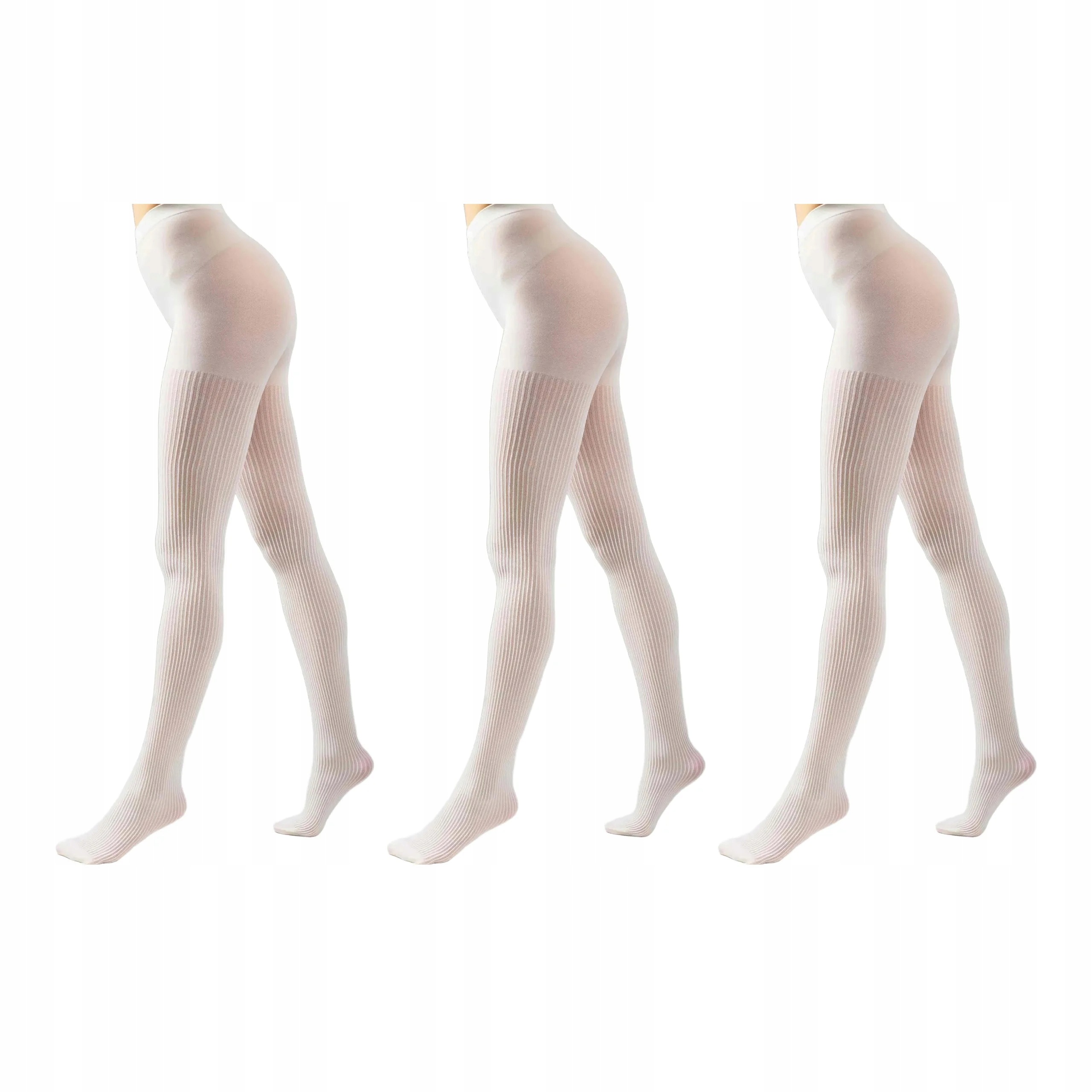 3 páry Punčocháče z mikrovlákna 70 den pruhované 1944 Rib Legs 3x Panna 3-M