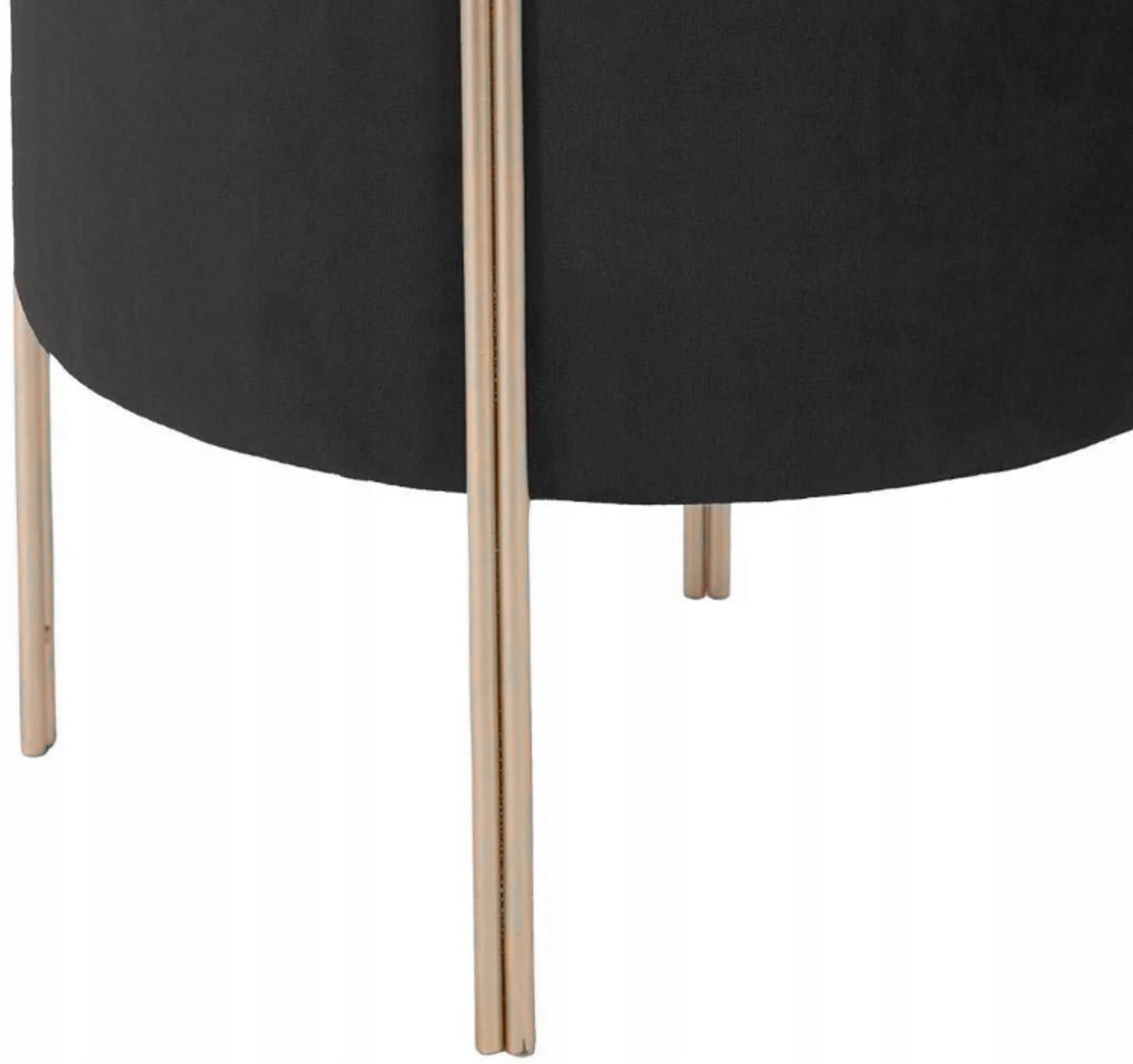 STOŁEK OKRĄGŁY TAPICEROWANY CZARNY AKSAMIT 33cm Marka Atmosphera