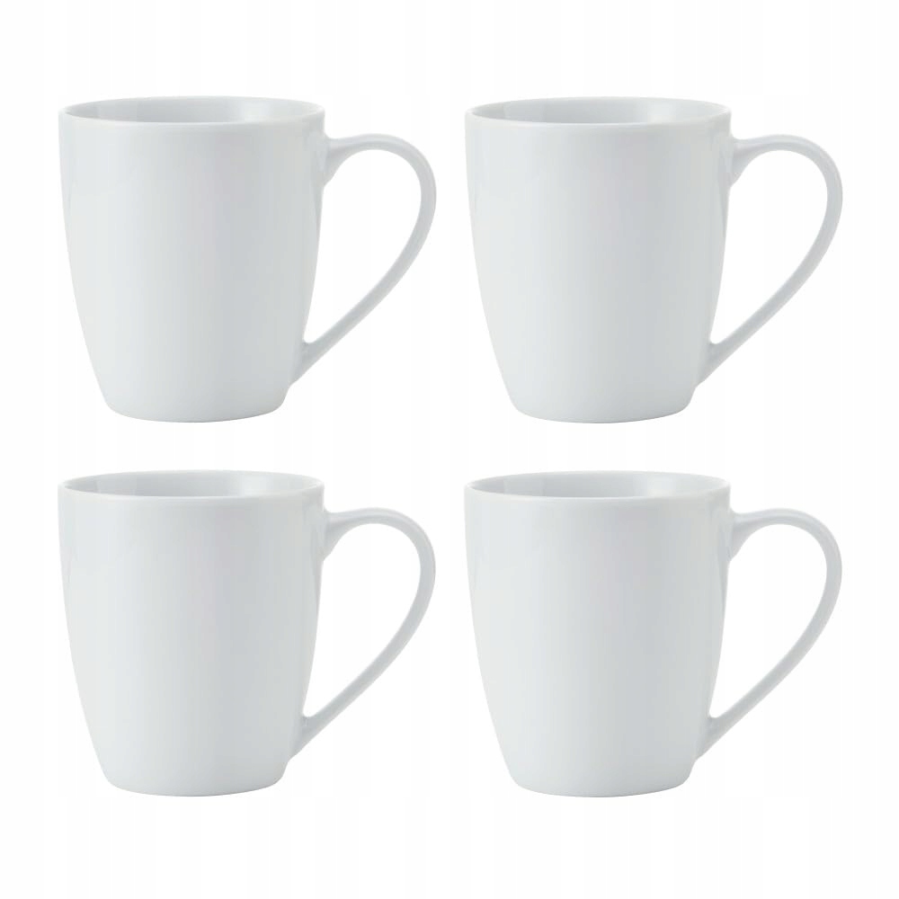 Mikasa Sada 4 porcelánových bílých hrnků na čaj a kávu 380 ml
