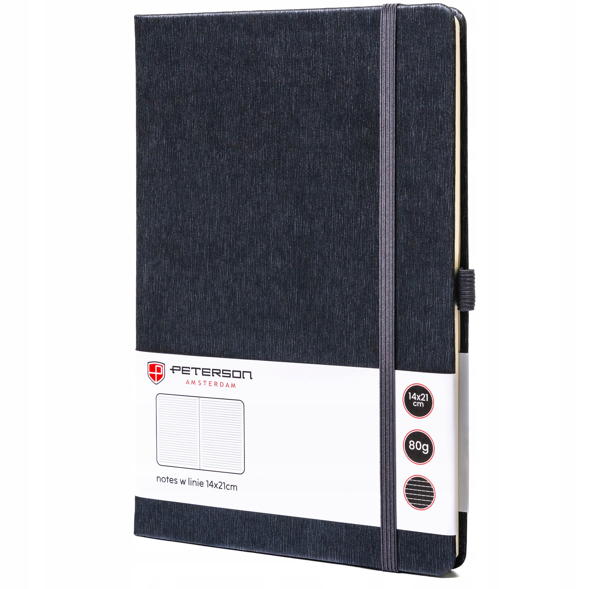 Notes organizer notatnik planer Peterson w linie z gumką A5