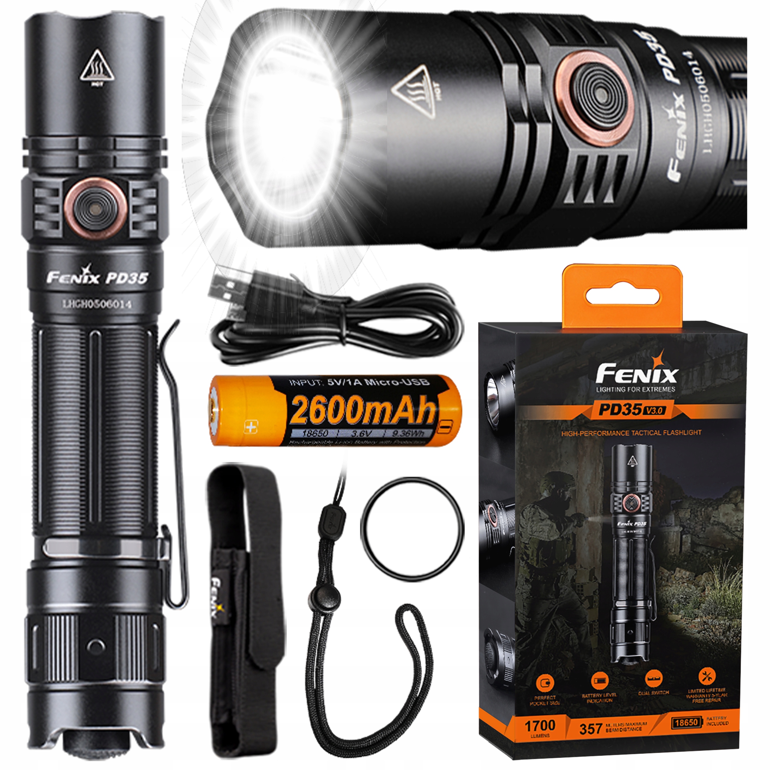 Светодиодный фонарик Fenix PD35 V3. 0 1700lm 357 м