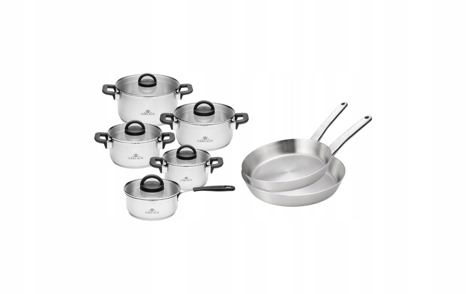 Gerlach Sada hrnců Ambiente Plus ocelové pánve Prestige 24/28 cm