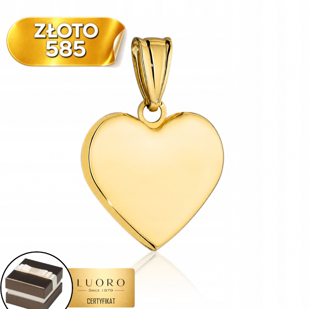 Přívěsek Zlatý 585 14K Krabička Srdce 2,1 CM Jemná Elegantní